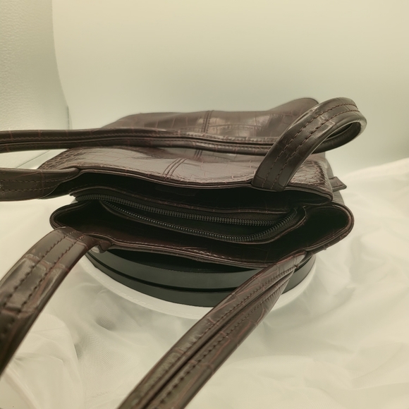 Nine West Reptile Alligator - Snakeskin print Shoulder bag chocolate brown - Picture 3 of 4